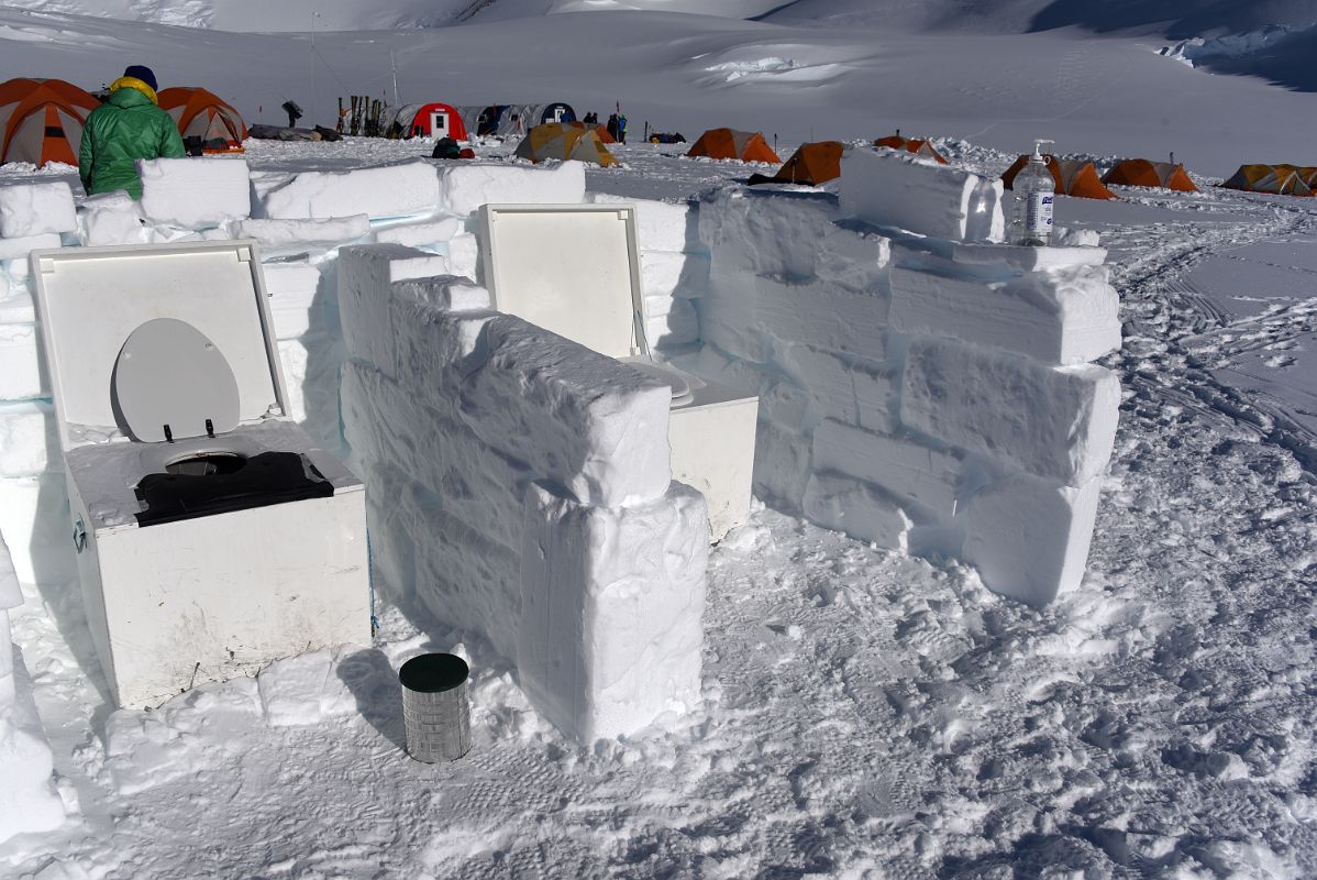 03B Ice Walls Provide Privacy For The Comfortable Toilets At Mount Vinson Base Camp